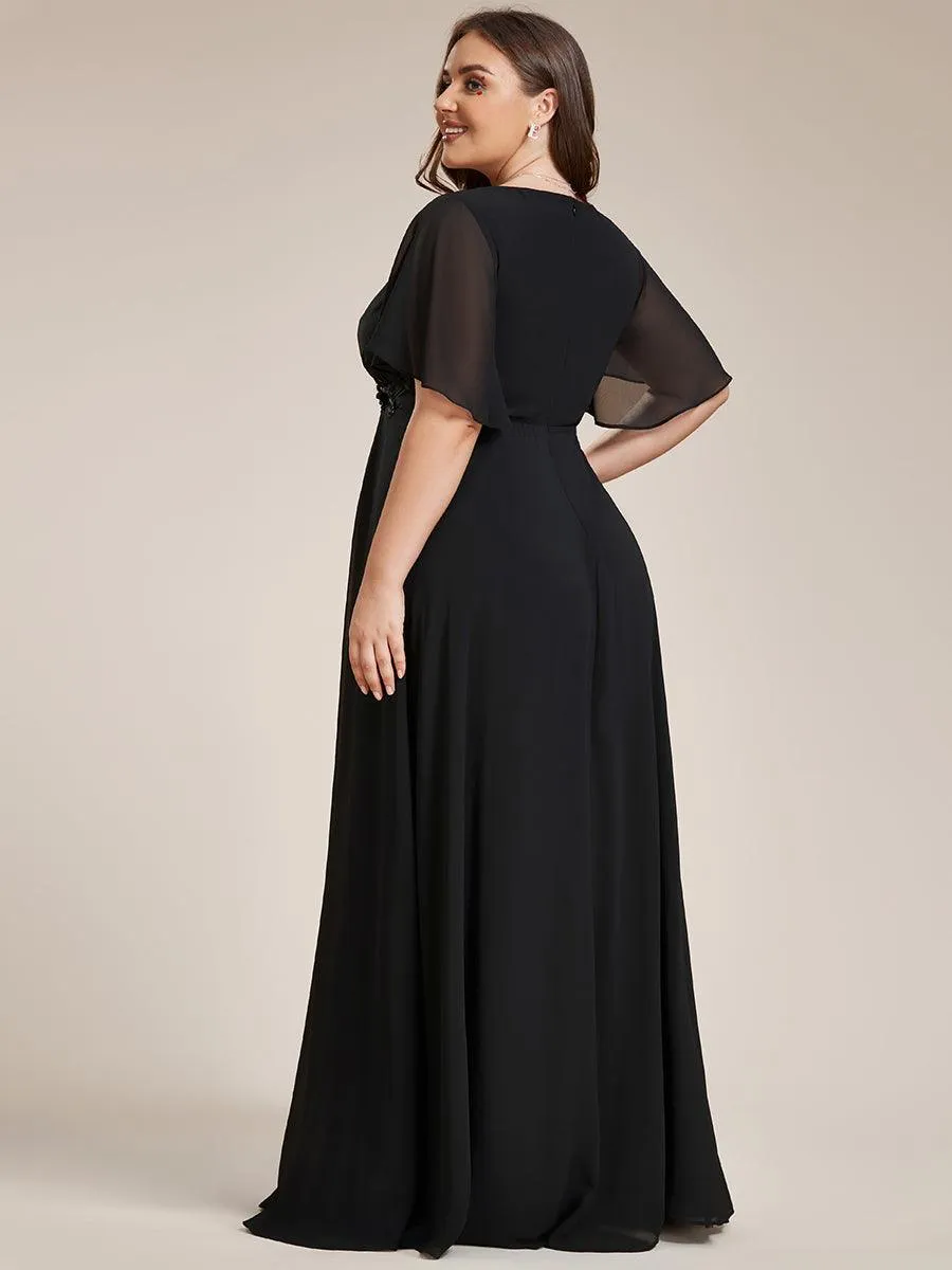 Robe de soirée Grande élégante en mousseline de soie avec manches flottantes