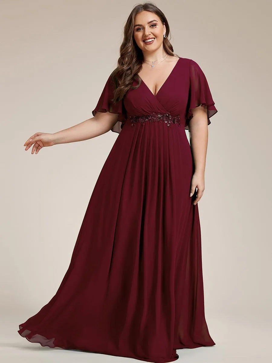 Robe de soirée Grande élégante en mousseline de soie avec manches flottantes