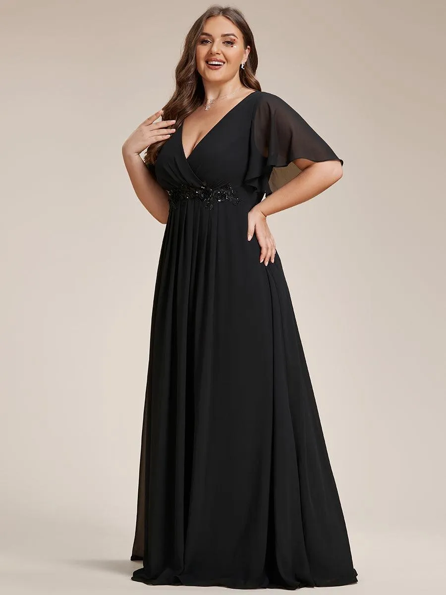 Robe de soirée Grande élégante en mousseline de soie avec manches flottantes