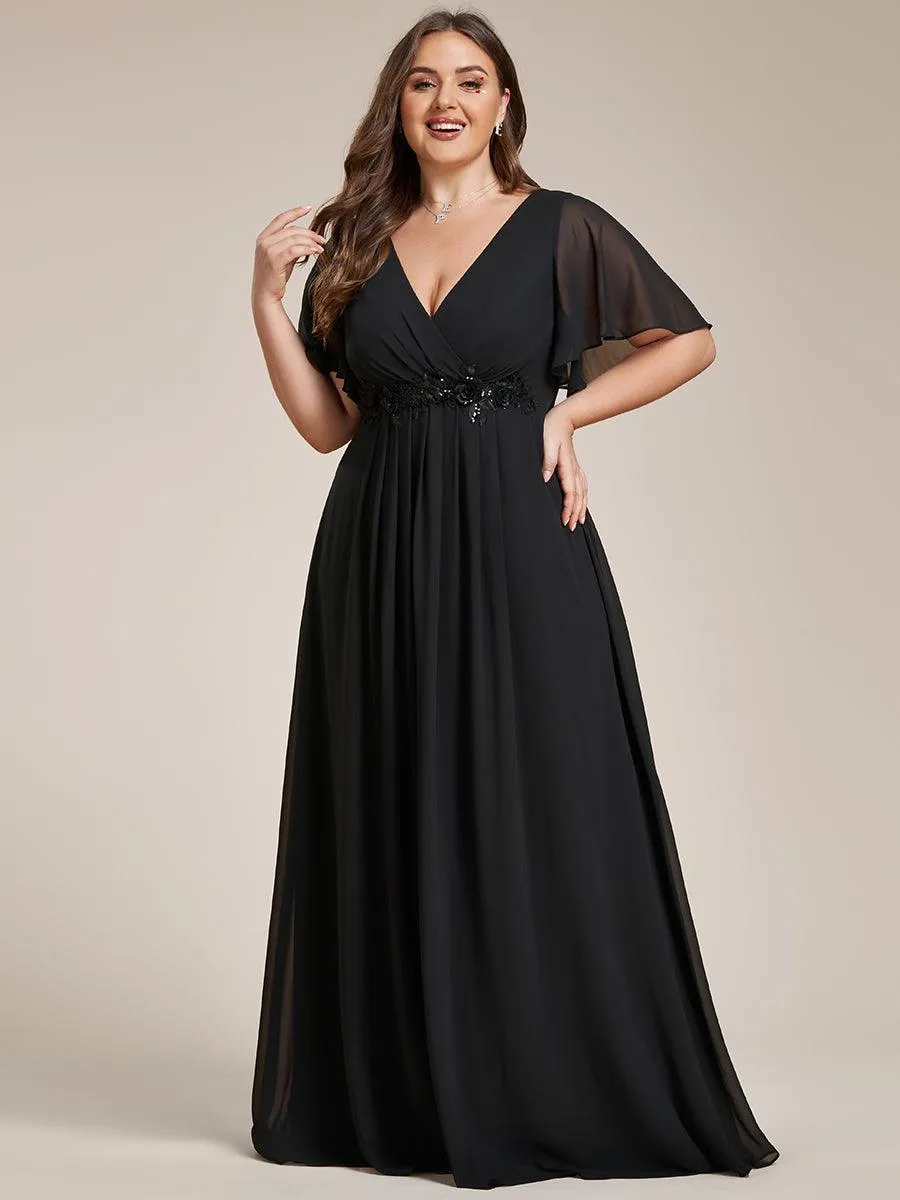 Robe de soirée Grande élégante en mousseline de soie avec manches flottantes