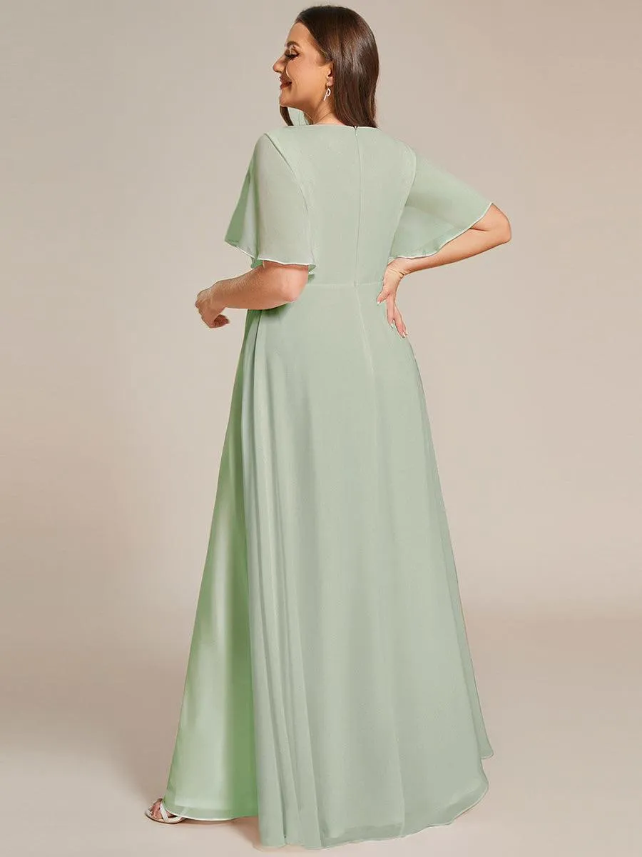 Robe de soirée Grande élégante en mousseline de soie avec manches flottantes