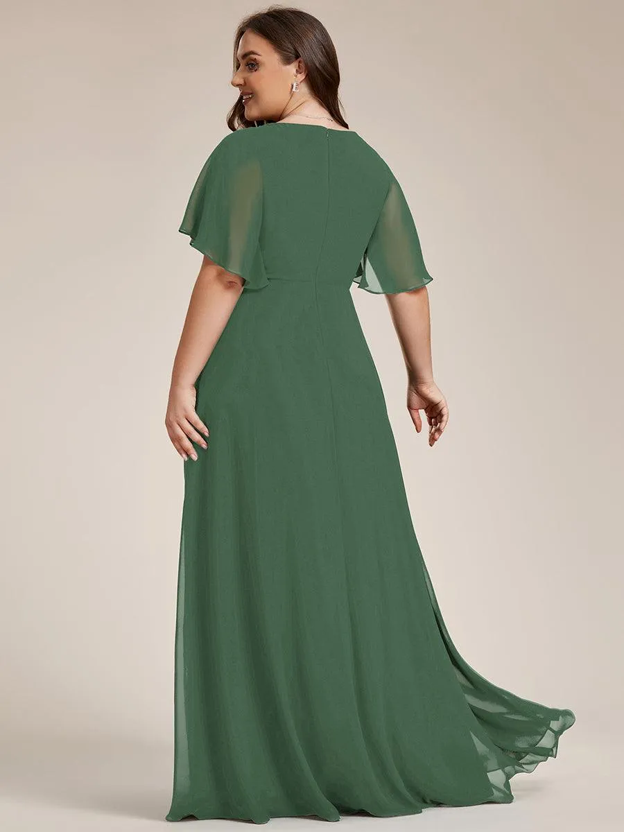 Robe de soirée Grande élégante en mousseline de soie avec manches flottantes