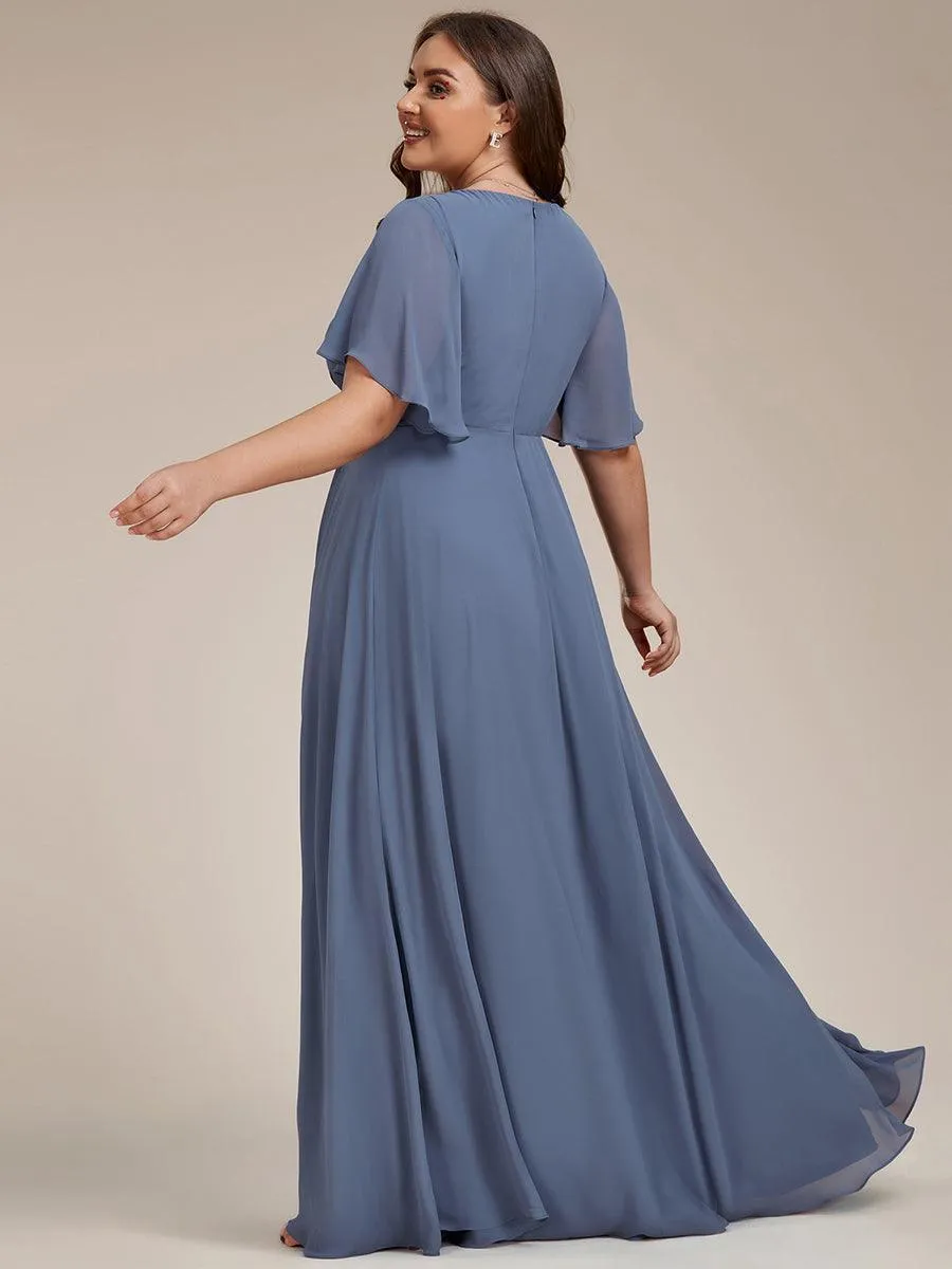 Robe de soirée Grande élégante en mousseline de soie avec manches flottantes