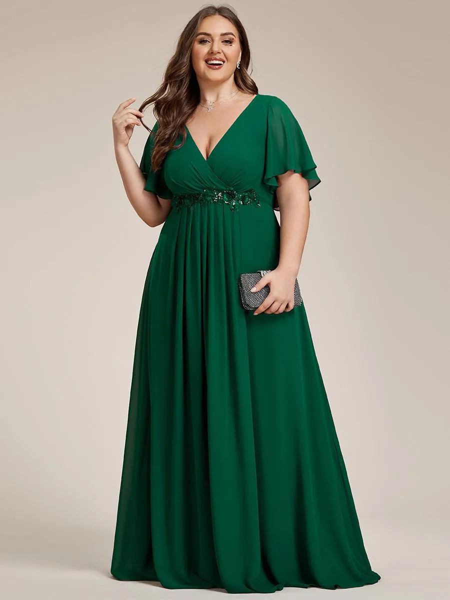 Robe de soirée Grande élégante en mousseline de soie avec manches flottantes
