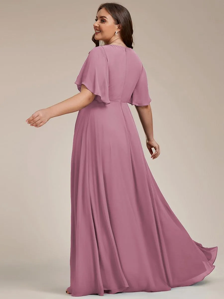 Robe de soirée Grande élégante en mousseline de soie avec manches flottantes