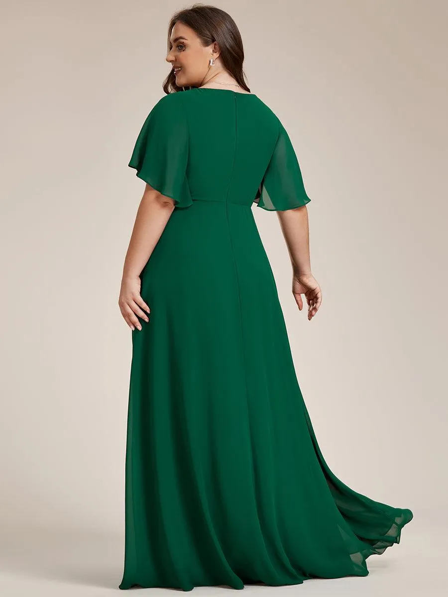 Robe de soirée Grande élégante en mousseline de soie avec manches flottantes