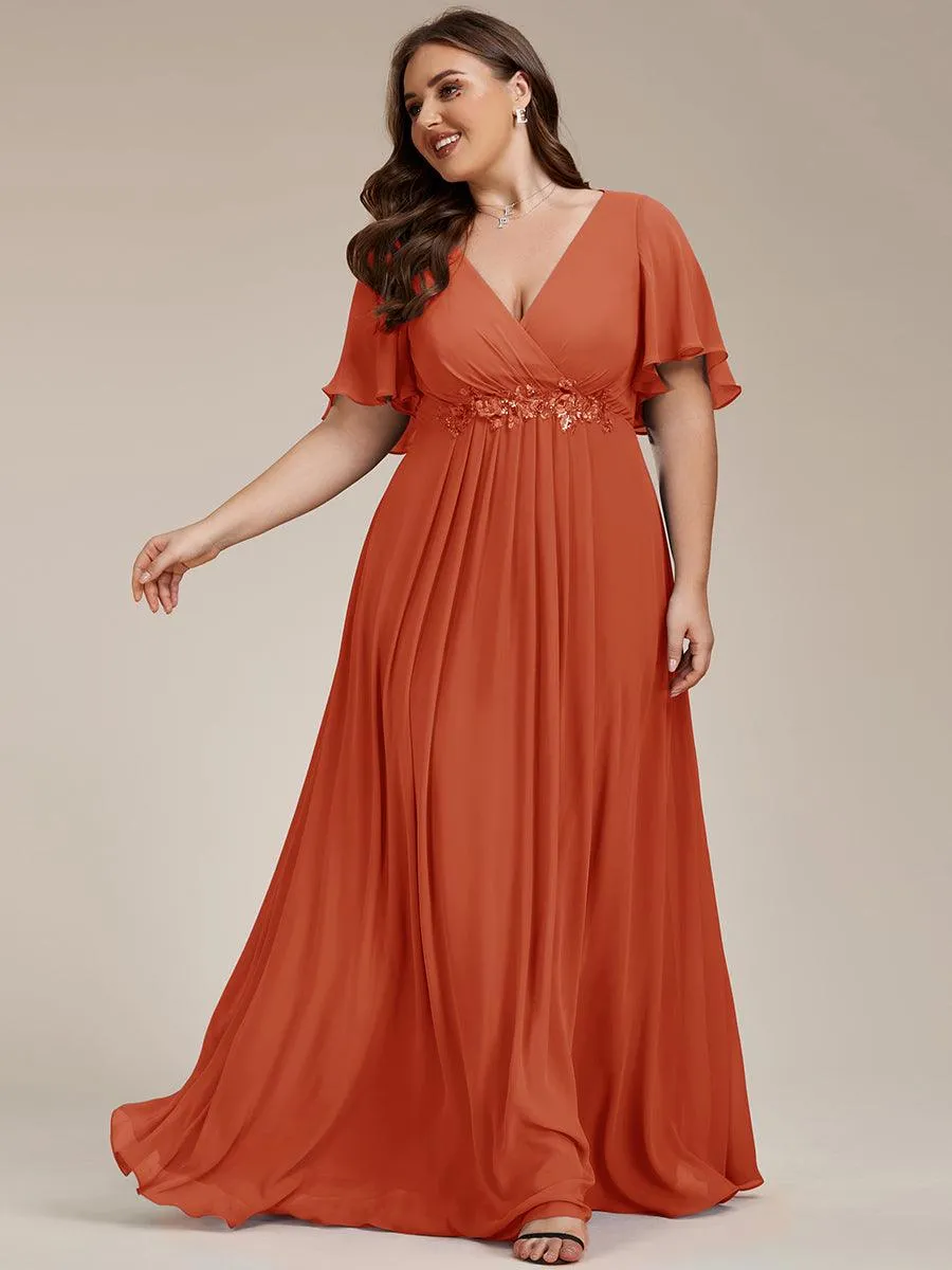 Robe de soirée Grande élégante en mousseline de soie avec manches flottantes