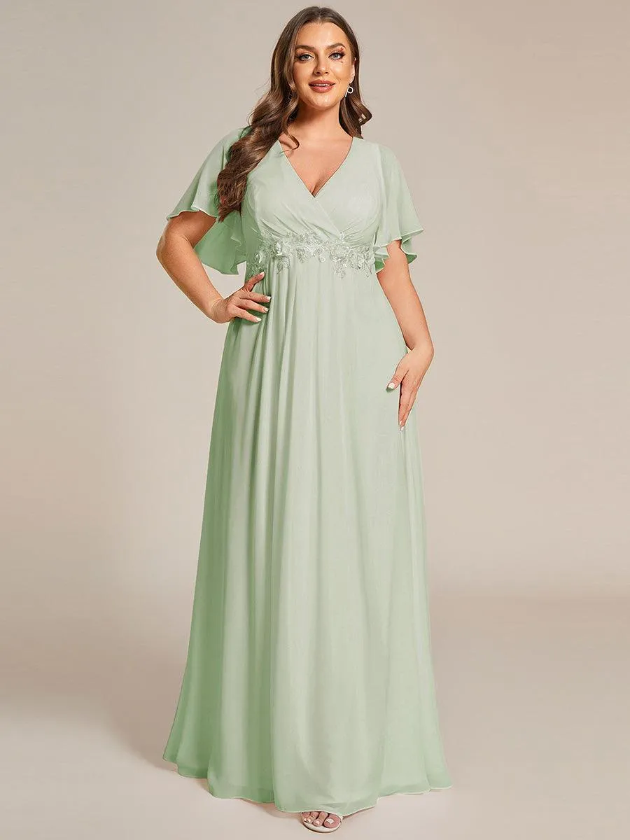 Robe de soirée Grande élégante en mousseline de soie avec manches flottantes