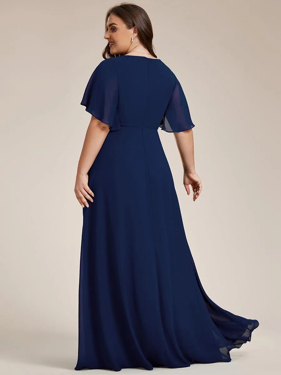 Robe de soirée Grande élégante en mousseline de soie avec manches flottantes