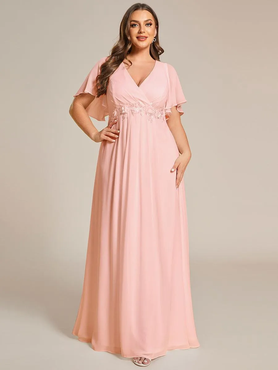 Robe de soirée Grande élégante en mousseline de soie avec manches flottantes