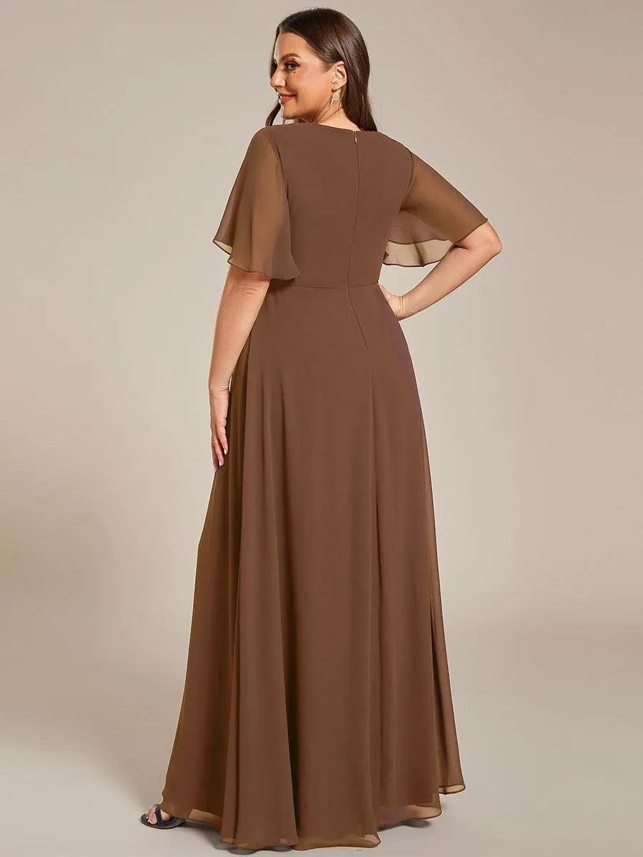Robe de soirée Grande élégante en mousseline de soie avec manches flottantes