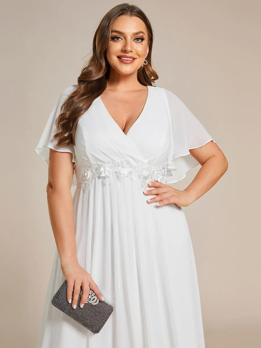 Robe de soirée Grande élégante en mousseline de soie avec manches flottantes