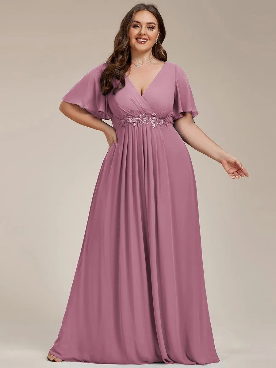 Robe de soirée Grande élégante en mousseline de soie avec manches flottantes