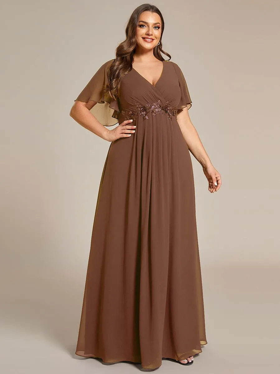 Robe de soirée Grande élégante en mousseline de soie avec manches flottantes