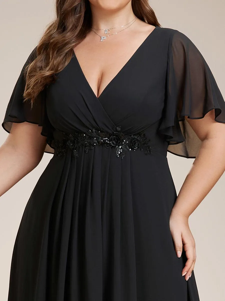 Robe de soirée Grande élégante en mousseline de soie avec manches flottantes