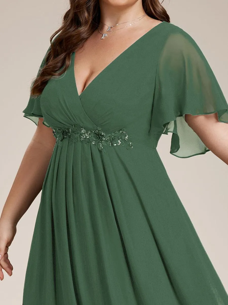 Robe de soirée Grande élégante en mousseline de soie avec manches flottantes
