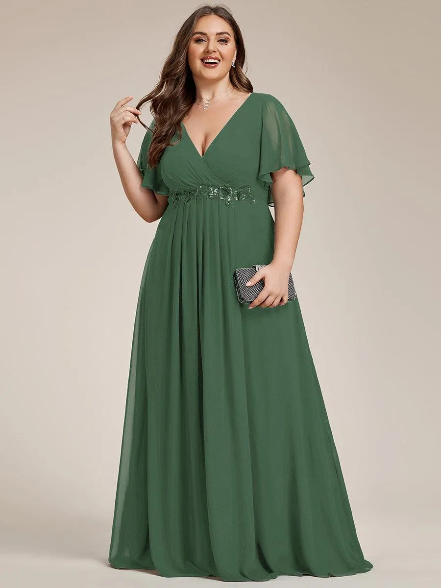 Robe de soirée Grande élégante en mousseline de soie avec manches flottantes