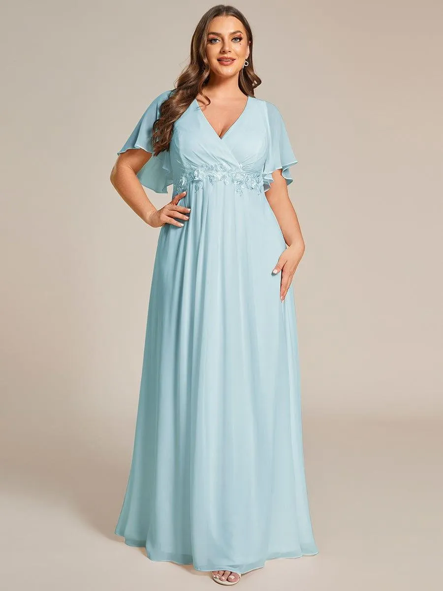 Robe de soirée Grande élégante en mousseline de soie avec manches flottantes