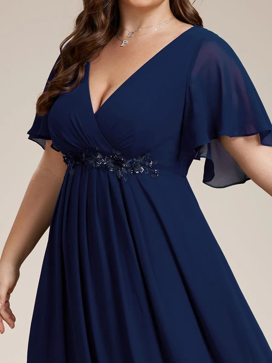 Robe de soirée Grande élégante en mousseline de soie avec manches flottantes