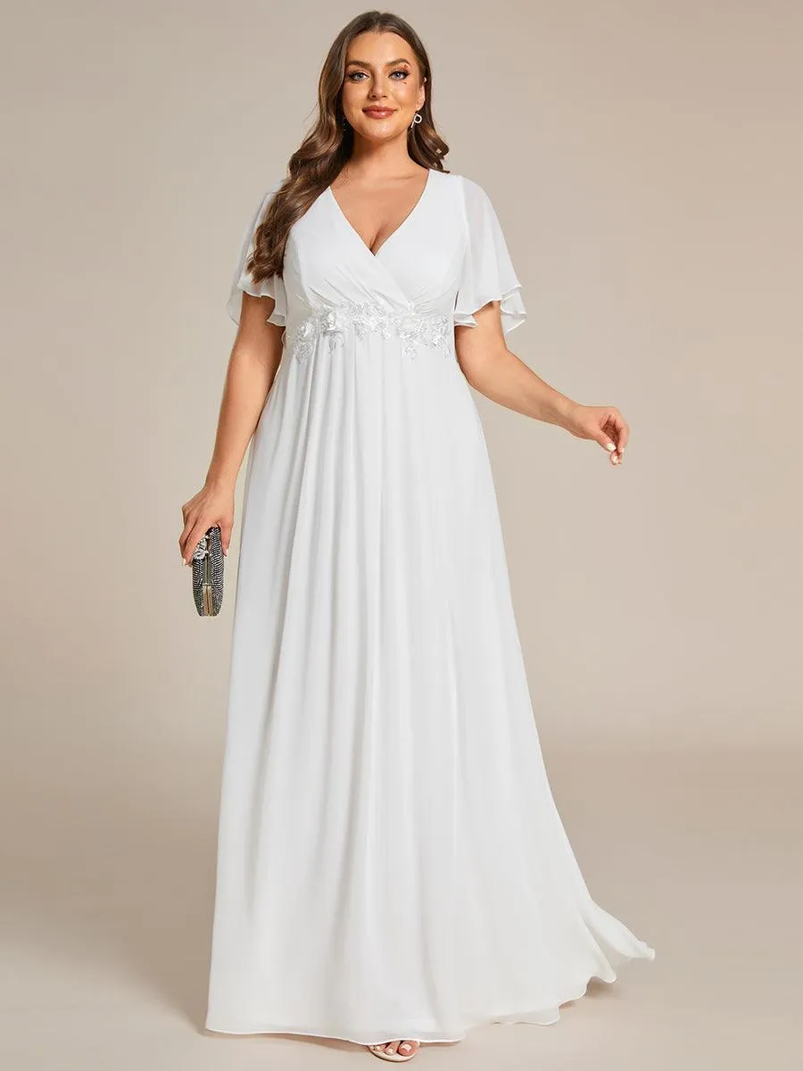 Robe de soirée Grande élégante en mousseline de soie avec manches flottantes