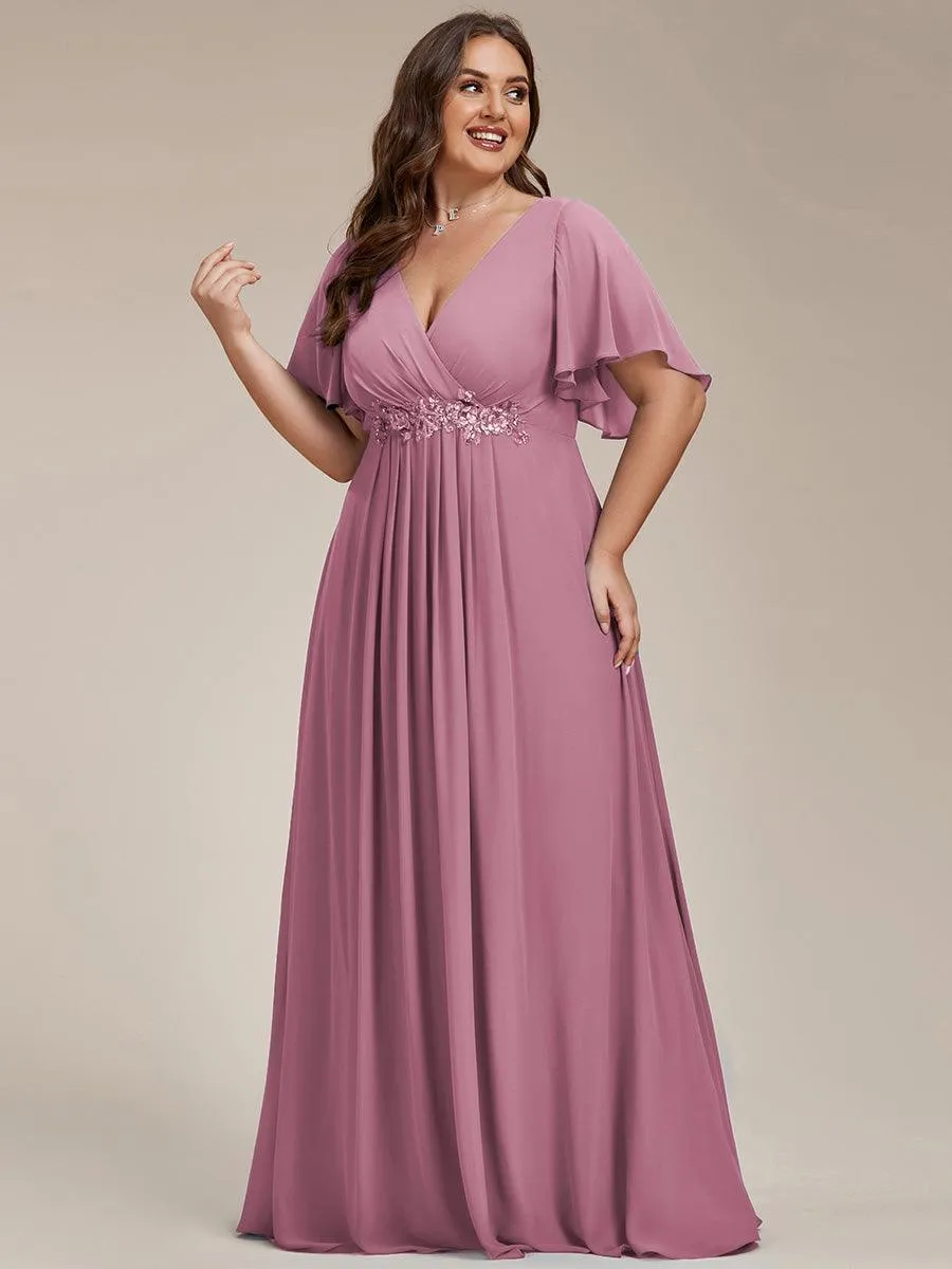 Robe de soirée Grande élégante en mousseline de soie avec manches flottantes