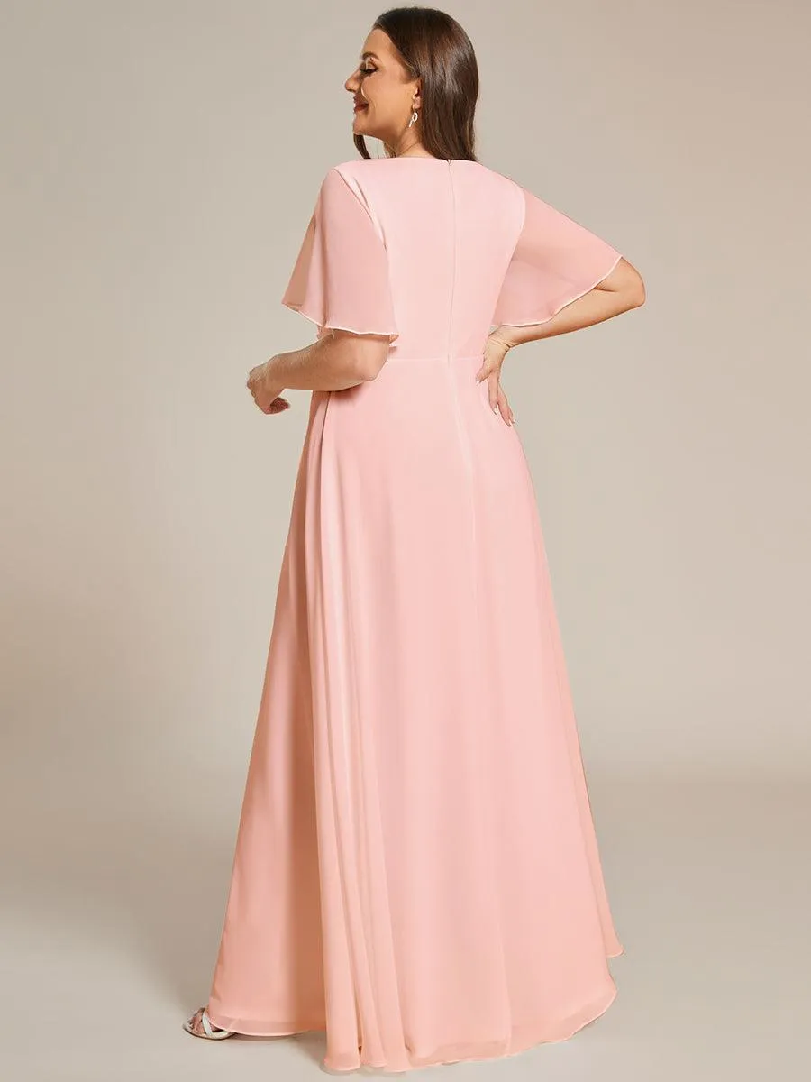 Robe de soirée Grande élégante en mousseline de soie avec manches flottantes