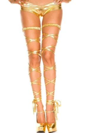 Roman Metallic Gold Greek Ladies Costume Leg Wraps