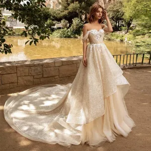 Roycebridal Lakshmigown Sexy Sweetheart A Line Sequined Wedding Dresses