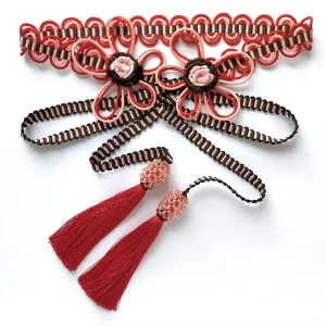 Ruby Beaded Rosette Belt