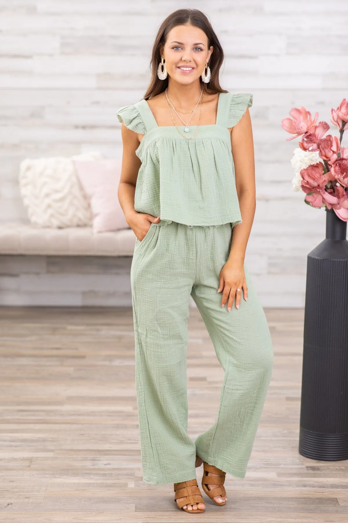 Sage Tank and Wide Leg Pant Set