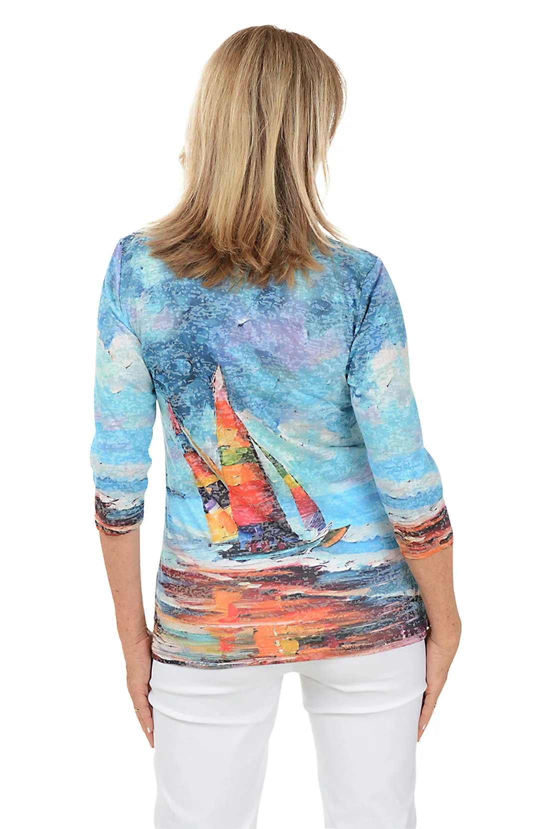 Sailboat Jeweled Knit Top
