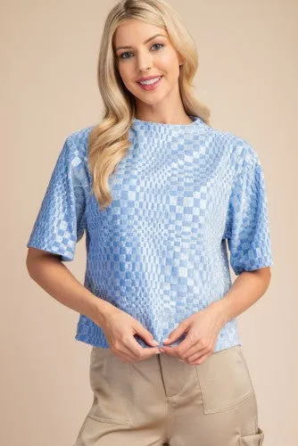 Sarah Checker Sequin Top