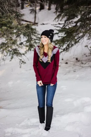 Sassy in Sequins Top ~ Cranberry