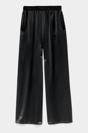Satin PJ Pant in Noir
