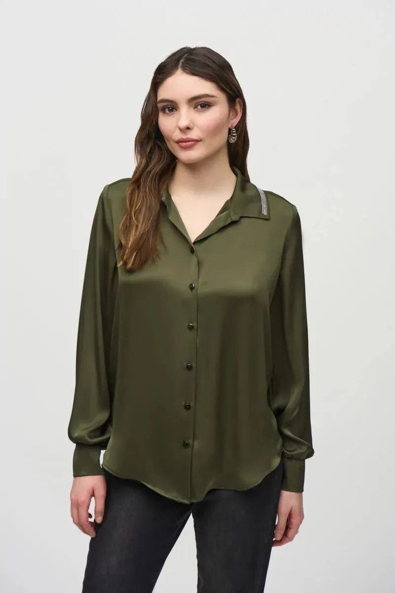 Satin Straight Blouse Style 244101