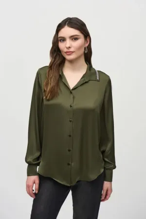 Satin Straight Blouse Style 244101
