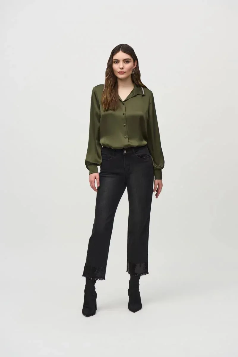 Satin Straight Blouse Style 244101