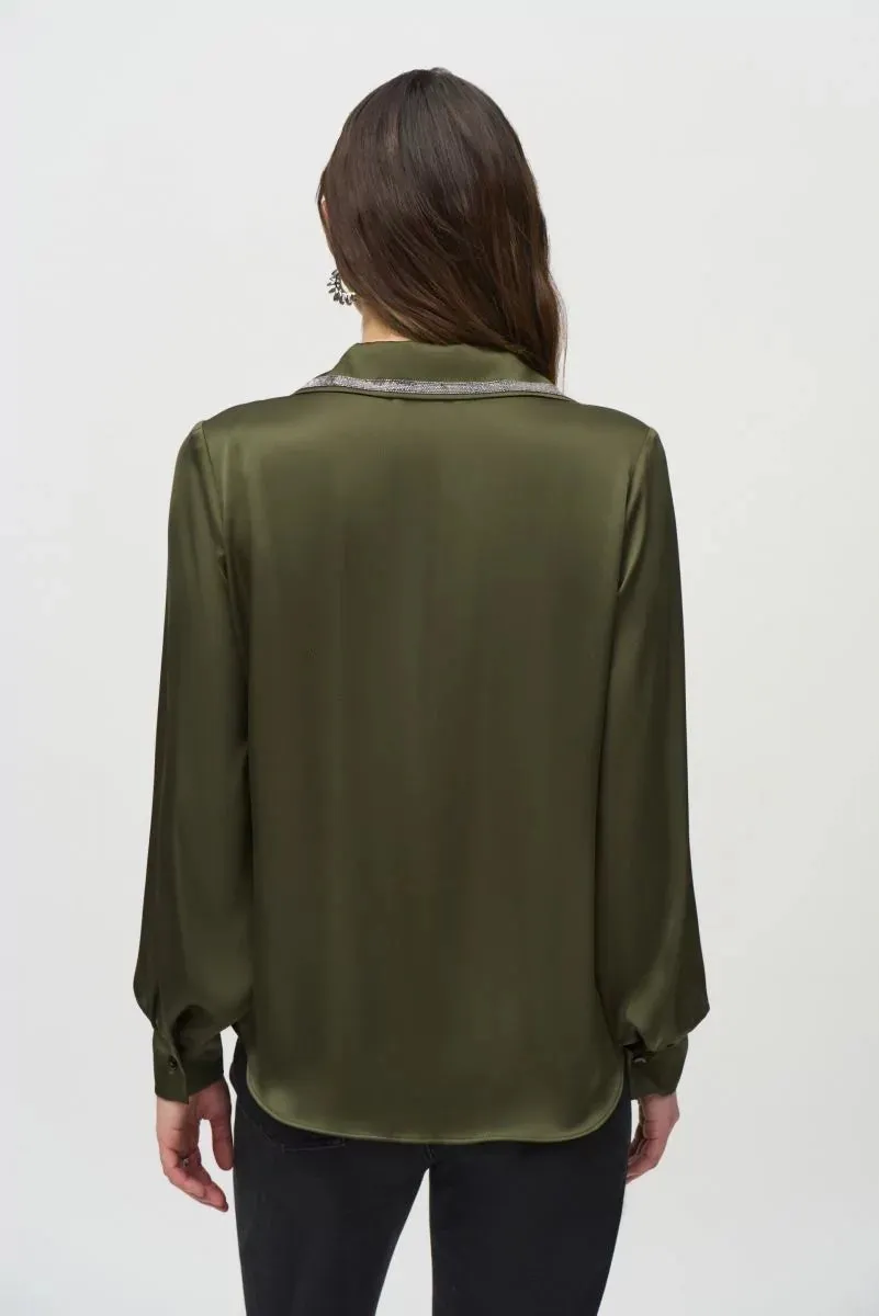 Satin Straight Blouse Style 244101