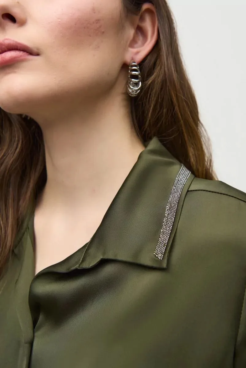 Satin Straight Blouse Style 244101