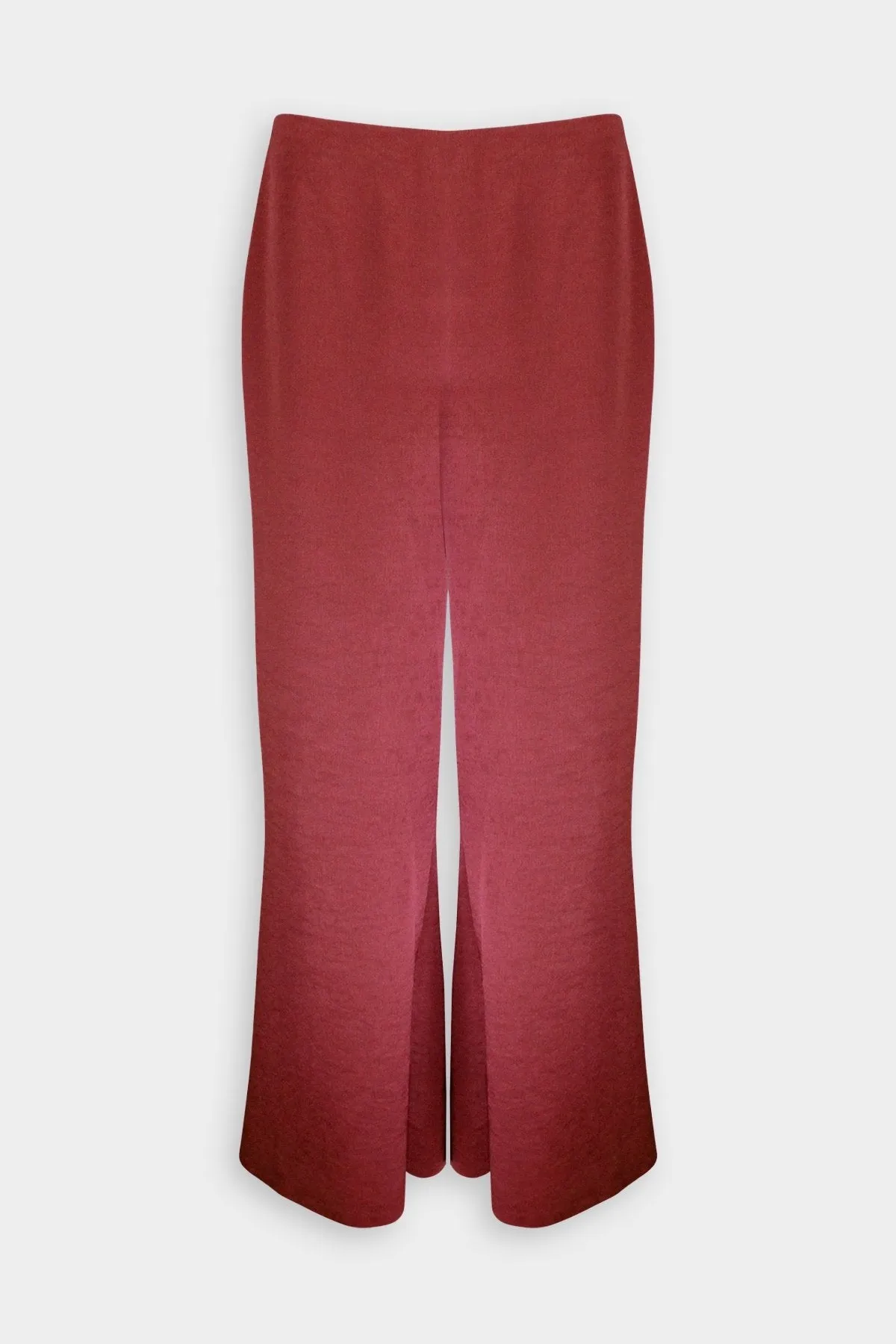 Satin Wide Flare Pant in Currant