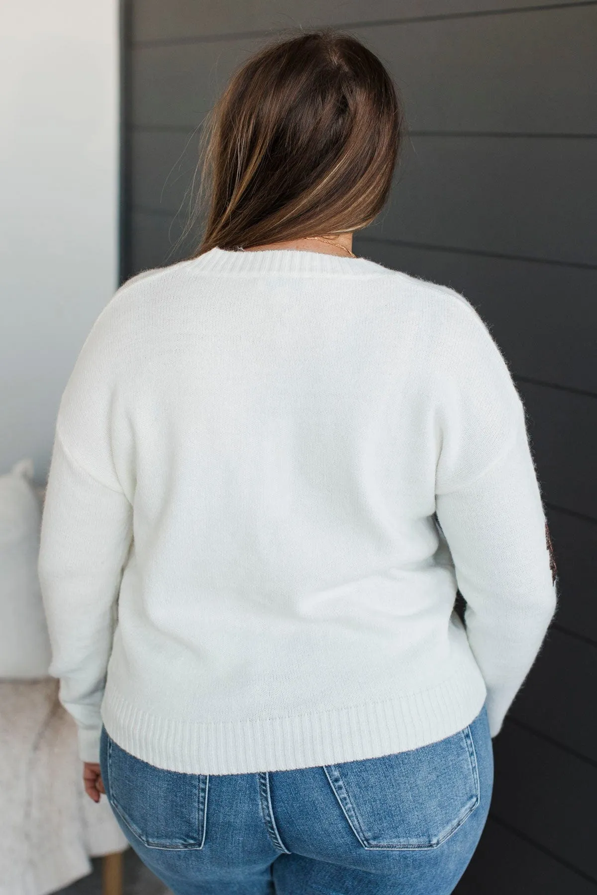 Seasonal Feelings Sequin Knit Sweater- Off-White