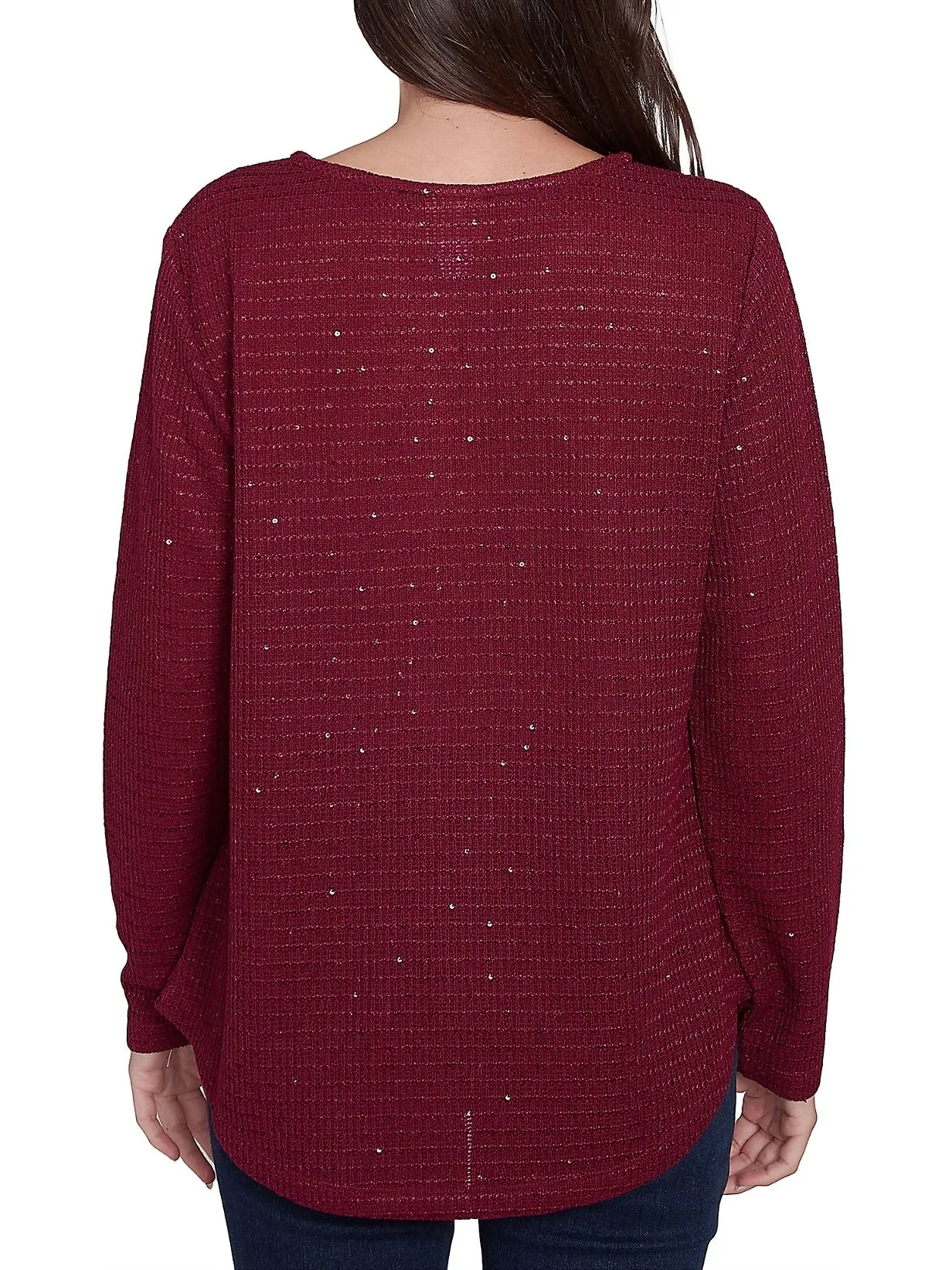 Sequin Knit Top - Beet FINAL SALE
