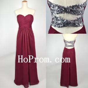 Sequined Back Prom Dress,A-Line Prom Dresses,Evening Dress