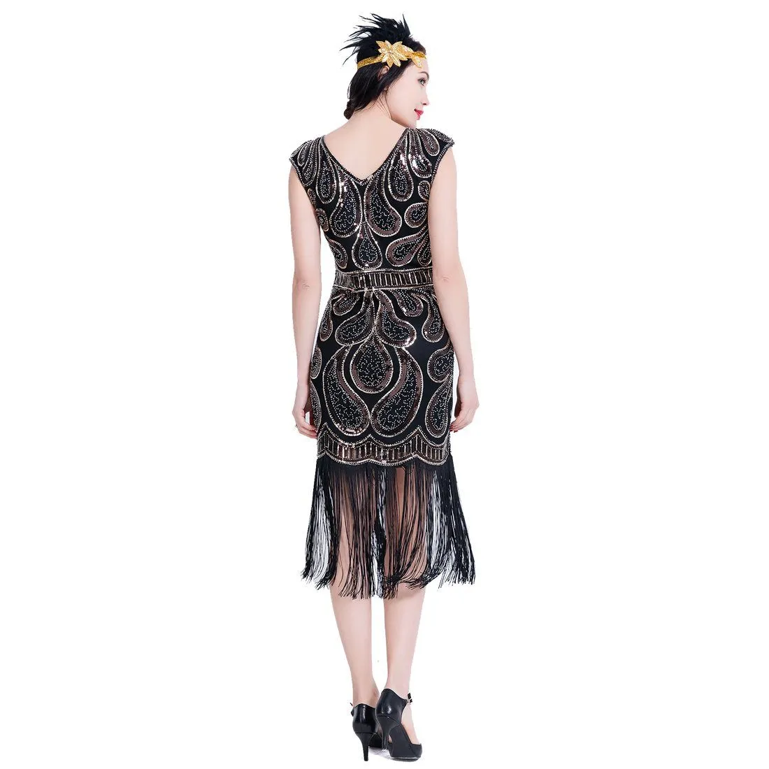 Sequined Flapper Dresses Downton Abbey Ehearsal Party 20s Vintage|JaosWish
