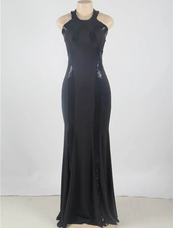 Sequined Long Cutout Prom Dresses