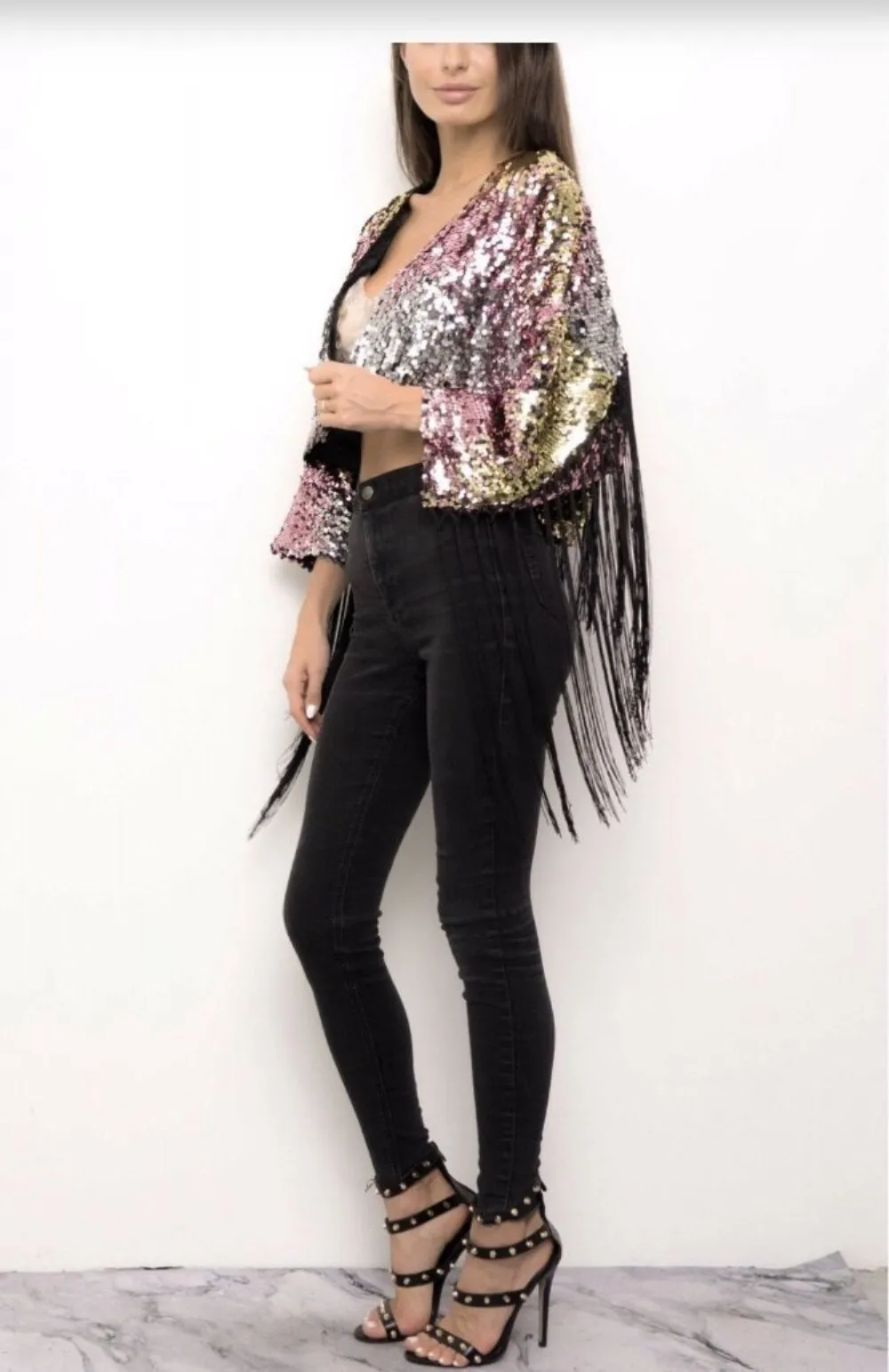 Sequins Fringe Jacket