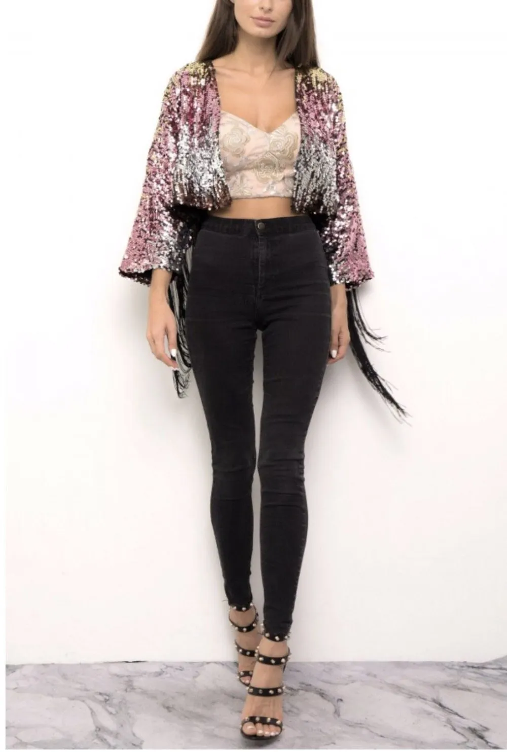 Sequins Fringe Jacket