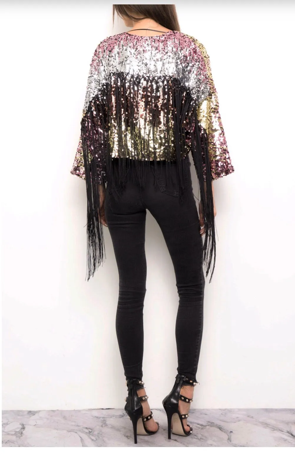 Sequins Fringe Jacket