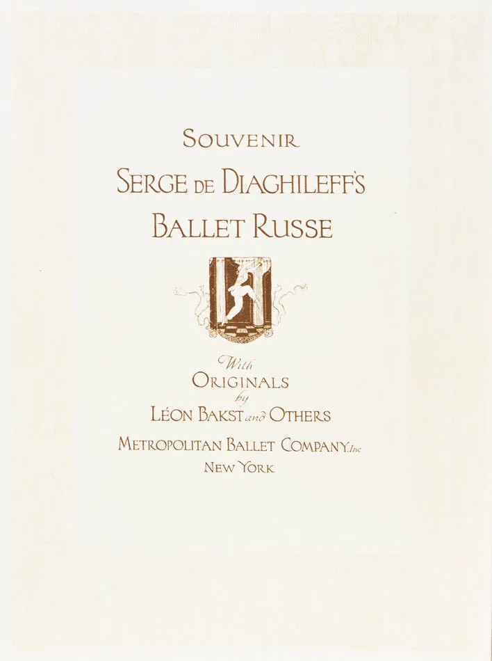 Serge de Diaghileff's Ballet Russe. Souvenir.