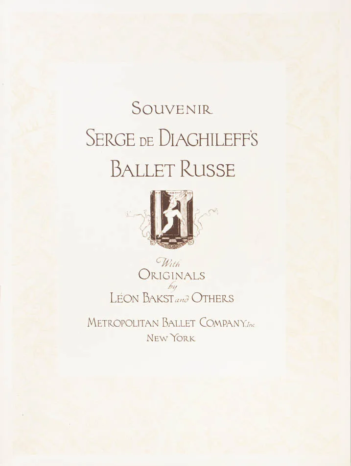 Serge de Diaghileff's Ballet Russe. Souvenir.